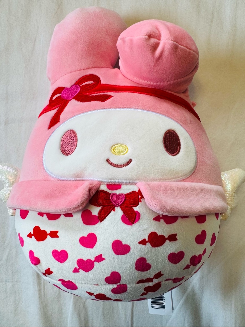 Sanrio My Melody Plush - White with Hot Pink Heart Print